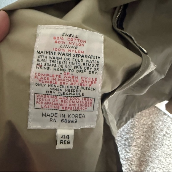 Clipper Mist Mens All Weather Trench Coat Sz 44R Khaki/Brown Classic Jacket - Picture 5 of 13